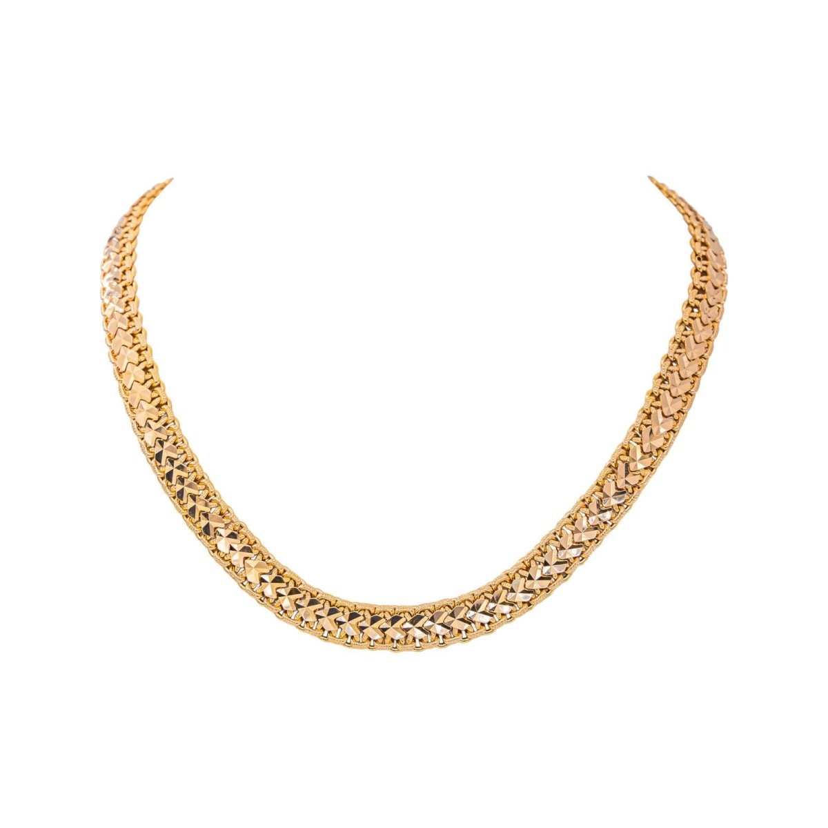 Caplain Paris Collier Maille figaro Or jaune Saphir - Castafiore