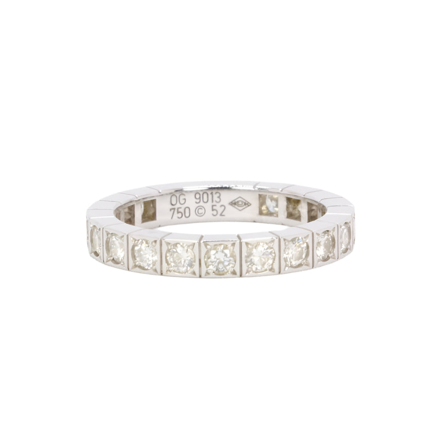 CARTIER Bague Lanière or blanc diamants - Castafiore