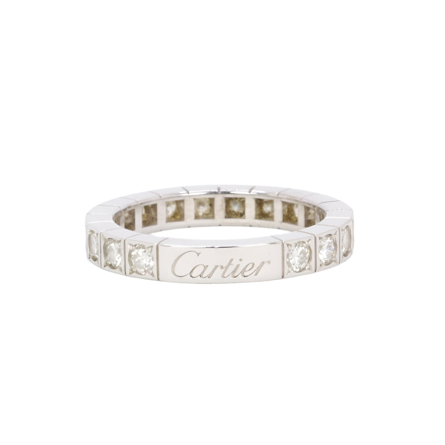 CARTIER Bague Lanière or blanc diamants - Castafiore