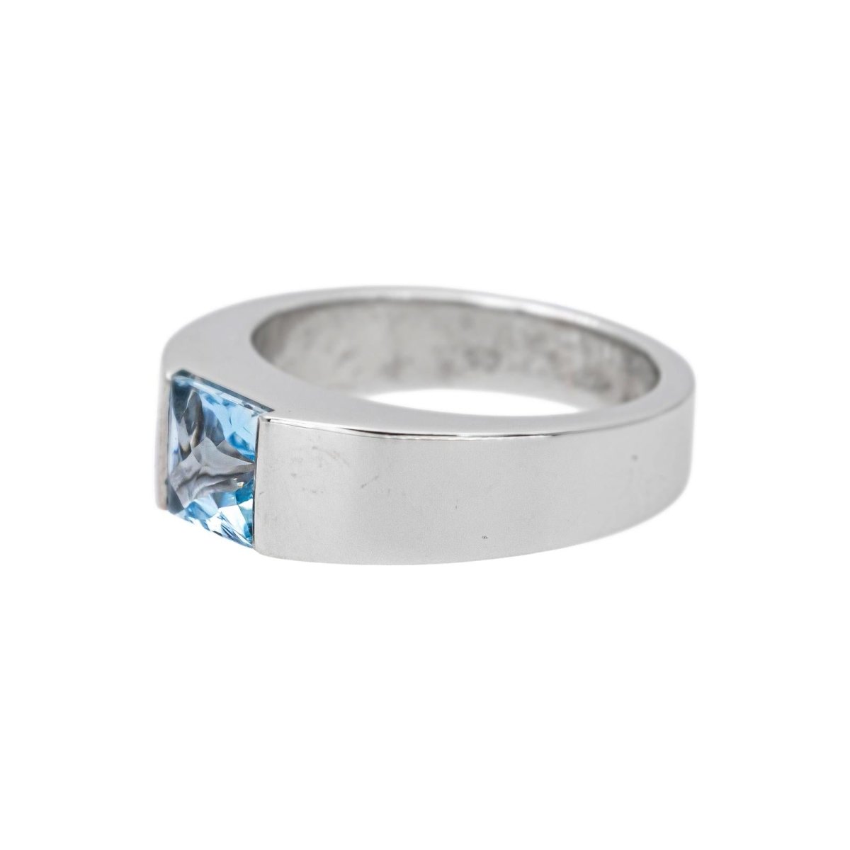 Cartier Bague Tank Or blanc Aigue-marine - Castafiore