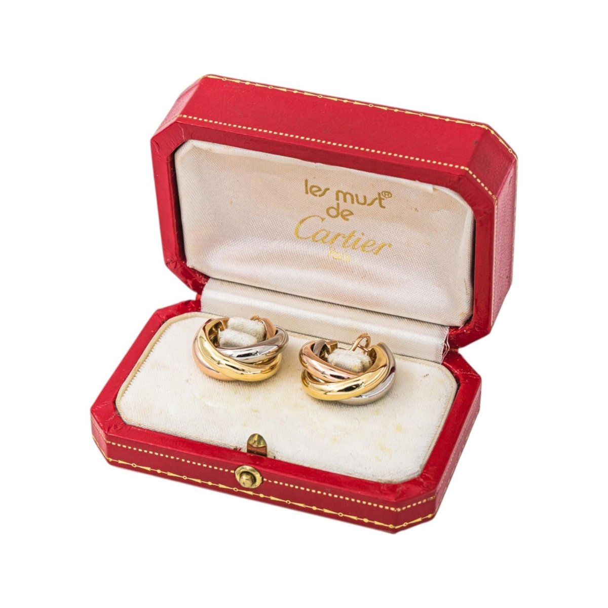 Cartier Boucles d'oreilles Créoles Trinity Or jaune - Castafiore