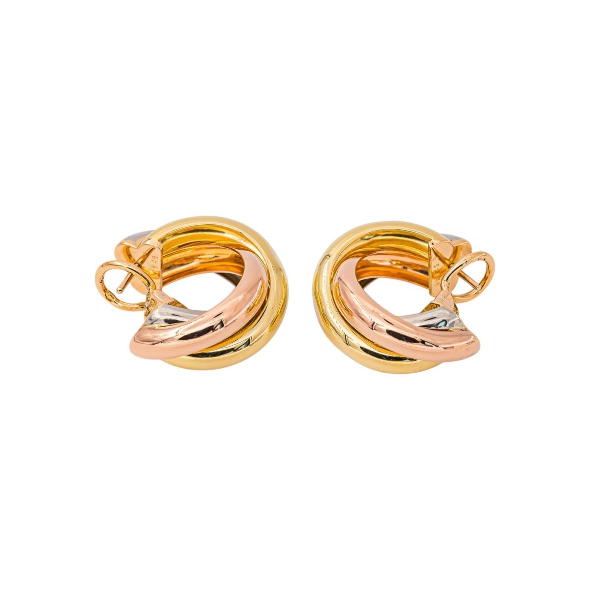 Cartier Boucles d'oreilles Créoles Trinity Or jaune - Castafiore