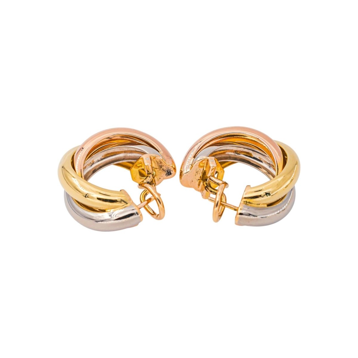 Cartier Boucles d'oreilles Créoles Trinity Or jaune - Castafiore