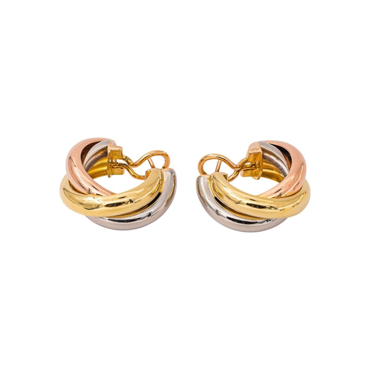 Cartier Boucles d'oreilles Créoles Trinity Or jaune - Castafiore
