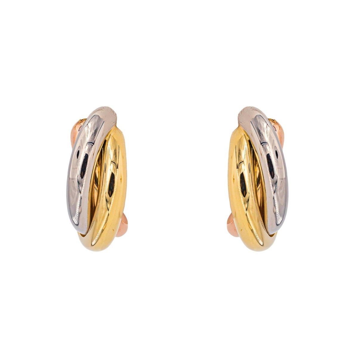 Cartier Boucles d'oreilles Créoles Trinity Or jaune - Castafiore