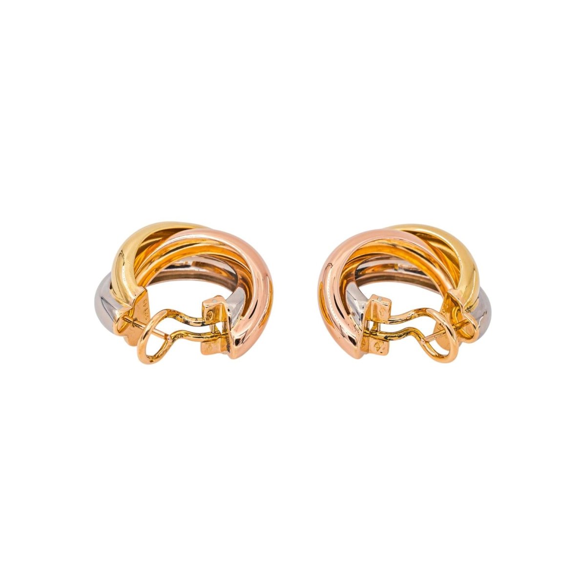 Cartier Boucles d'oreilles Créoles Trinity Or jaune - Castafiore