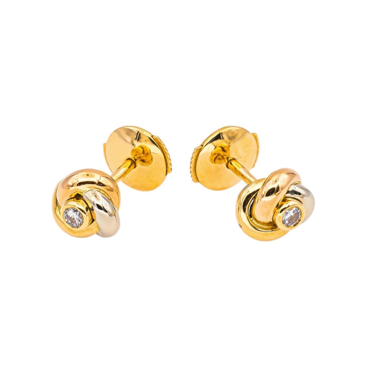 Cartier Boucles d'oreilles Puces Trinity Or rose Diamant - Castafiore