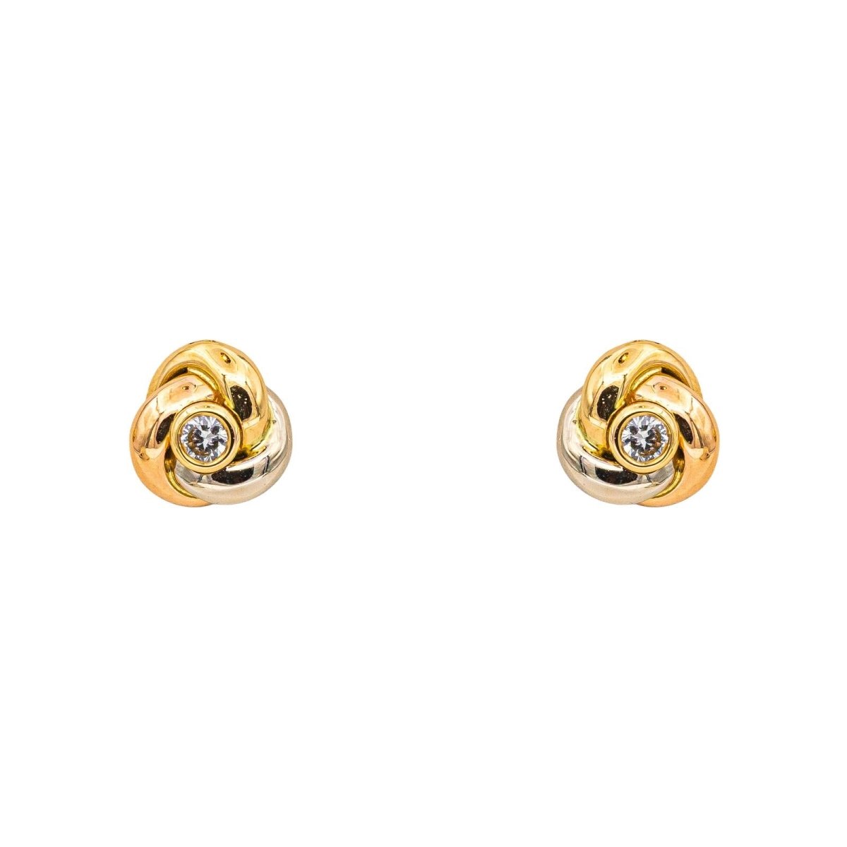 Cartier Boucles d'oreilles Puces Trinity Or rose Diamant - Castafiore