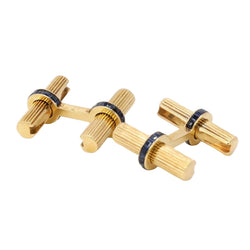 CARTIER Boutons de manchette or jaune saphirs calibrés - Castafiore