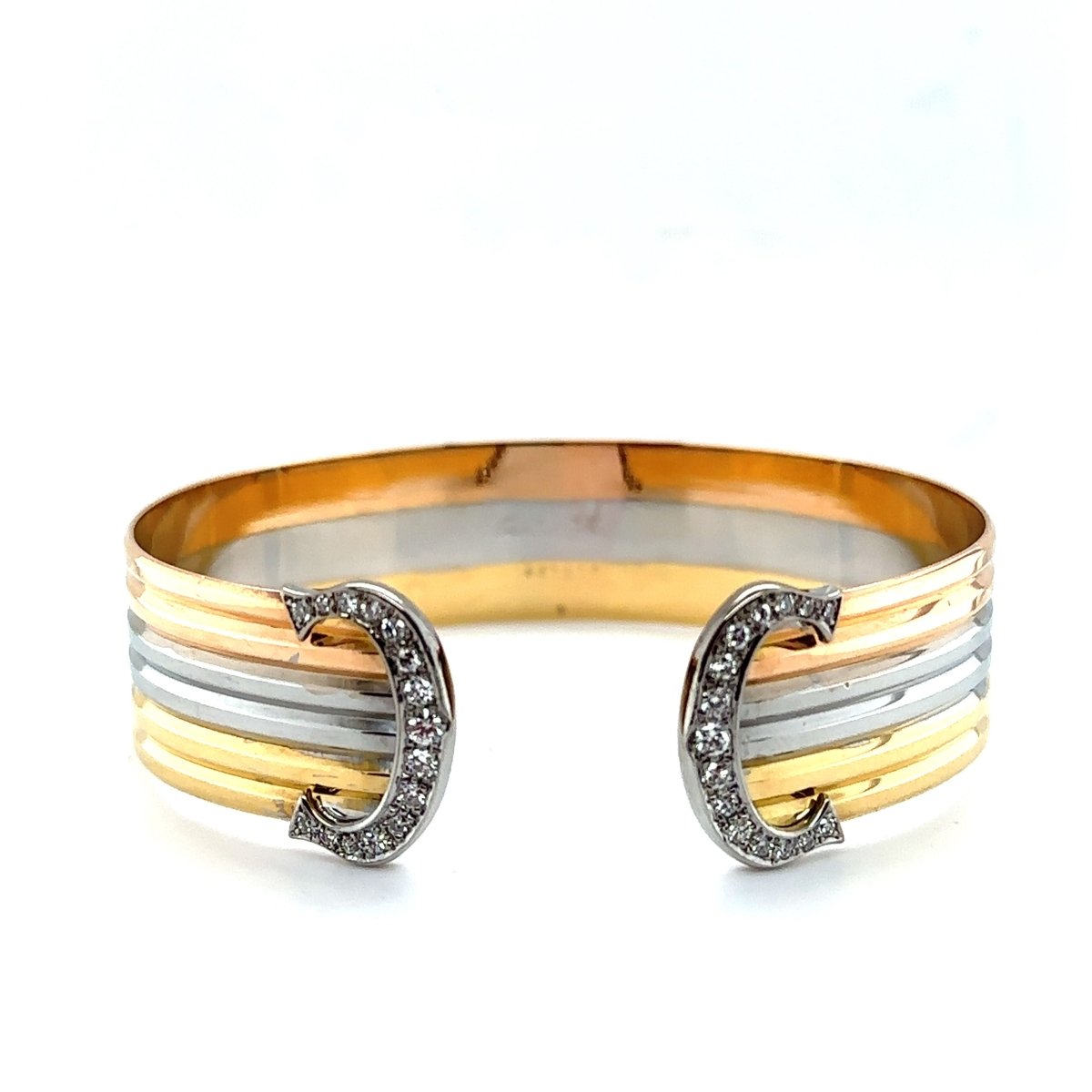 Cartier - Bracelet « DOUBLE C » - 3 ors et Diamants - Castafiore