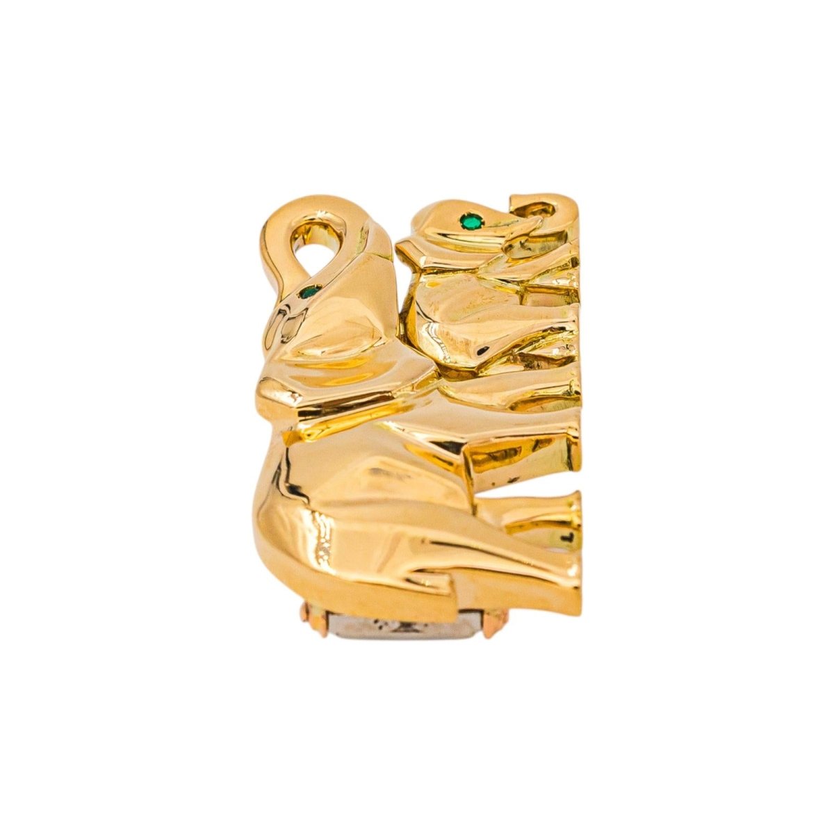 Cartier Broche Route des indes Or jaune Emeraude - Castafiore