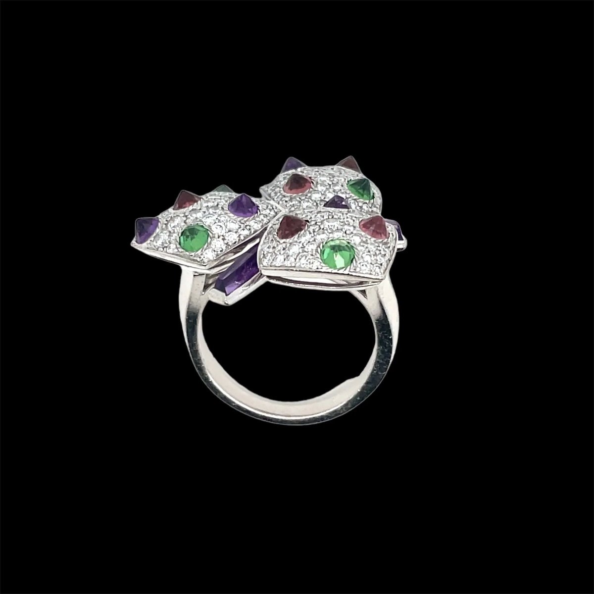Cartier Diamond and Multi - Gem Caresse d'Orchidées Ring - Castafiore