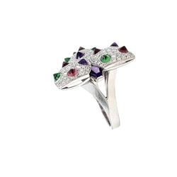 Cartier Diamond and Multi - Gem Caresse d'Orchidées Ring - Castafiore