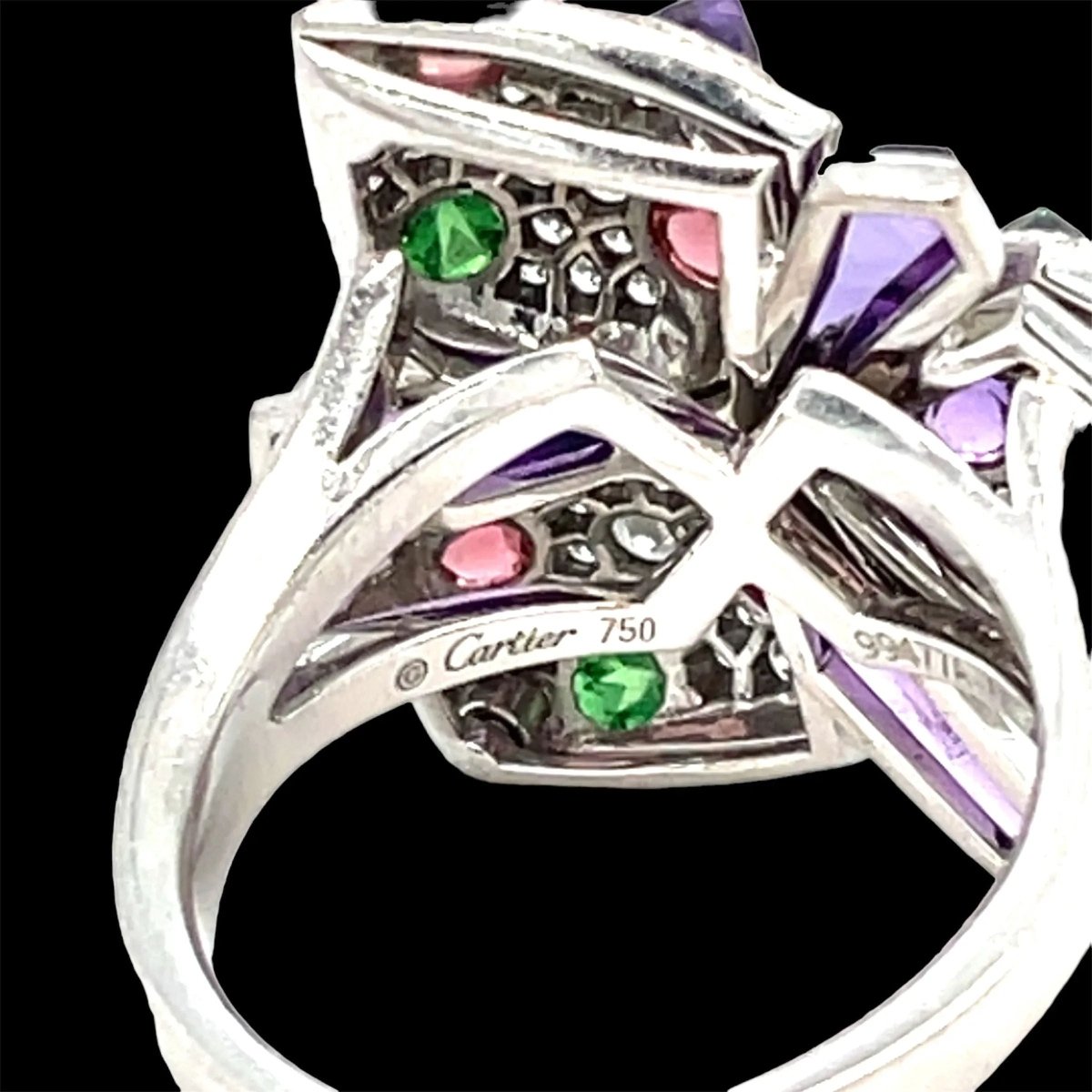 Cartier Diamond and Multi - Gem Caresse d'Orchidées Ring - Castafiore
