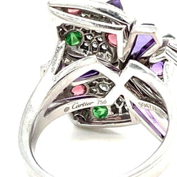 Cartier Diamond and Multi - Gem Caresse d'Orchidées Ring - Castafiore