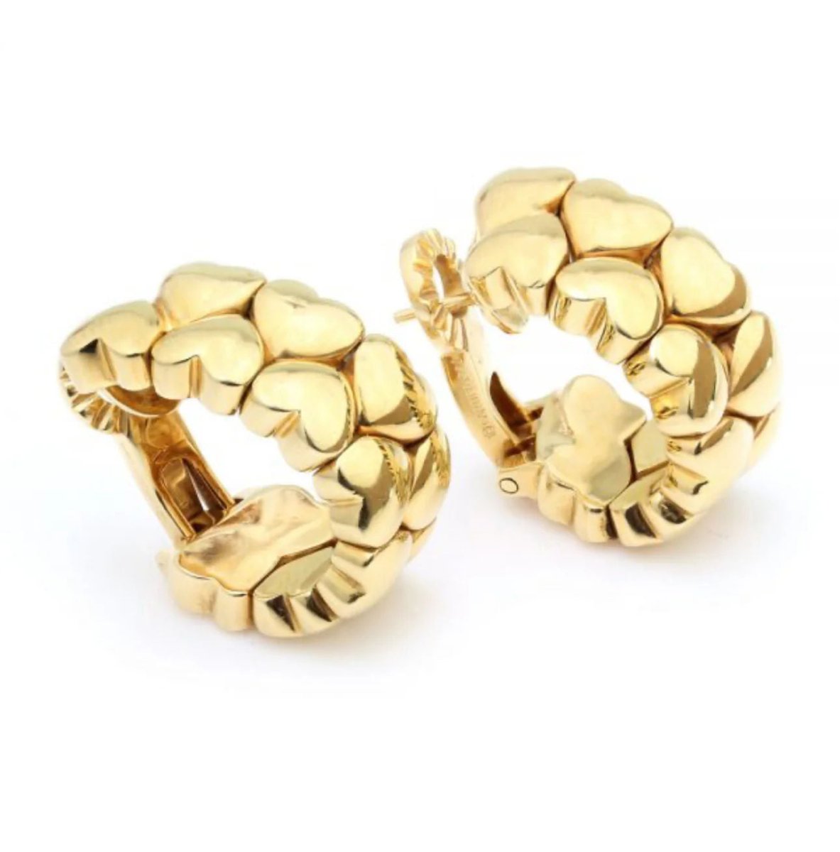 Cartier Double Coeurs Gold Hoop Earrings - Castafiore