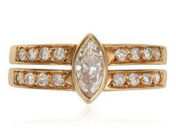 Cartier Marquise Diamond Gold Band Ring - Castafiore