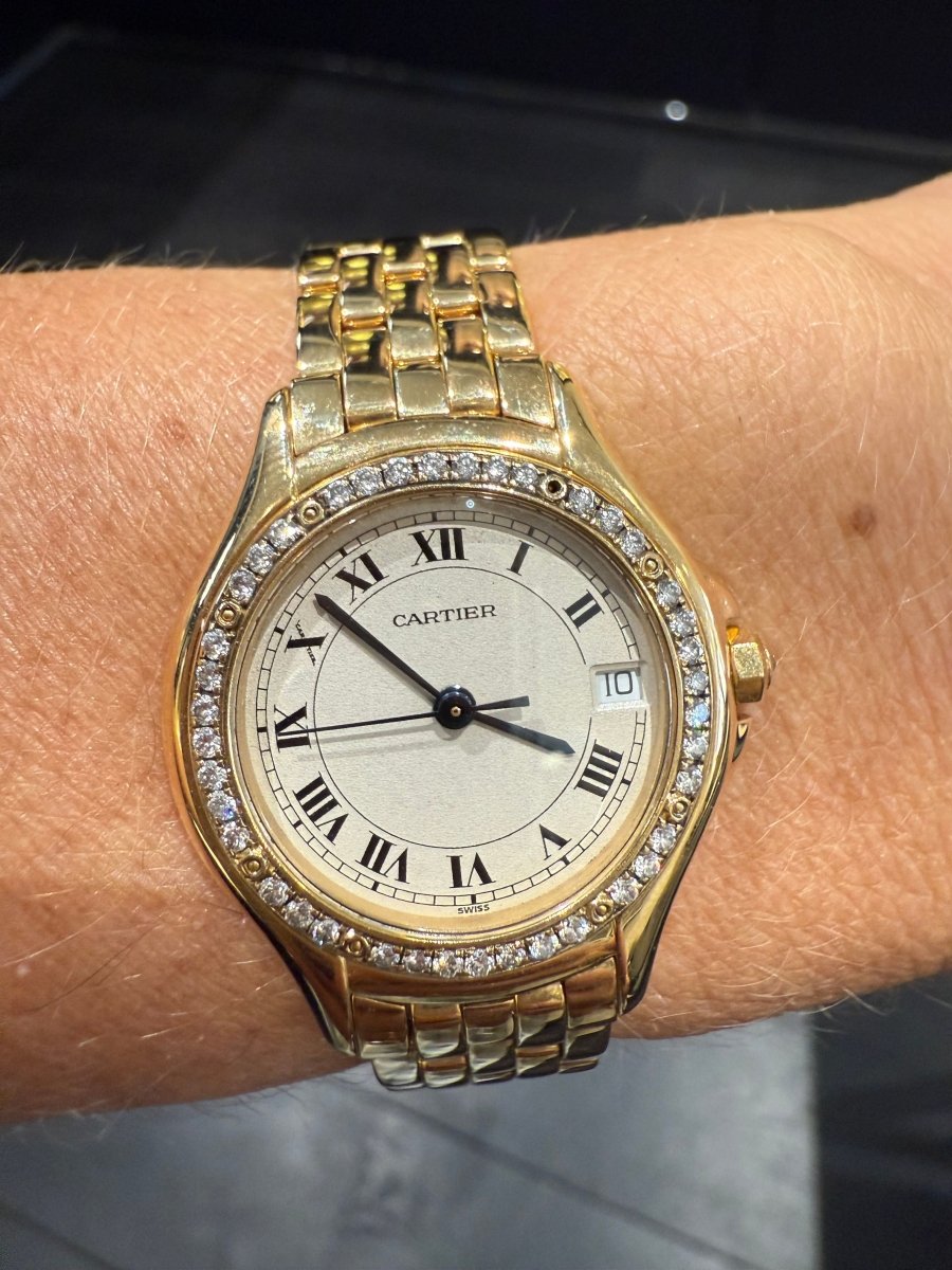 Cartier - Montre Cougar - Or Jaune et Diamants - Castafiore