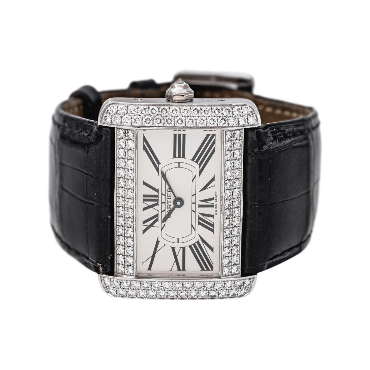 Cartier Montre Tank Divan Or blanc Diamant - Castafiore