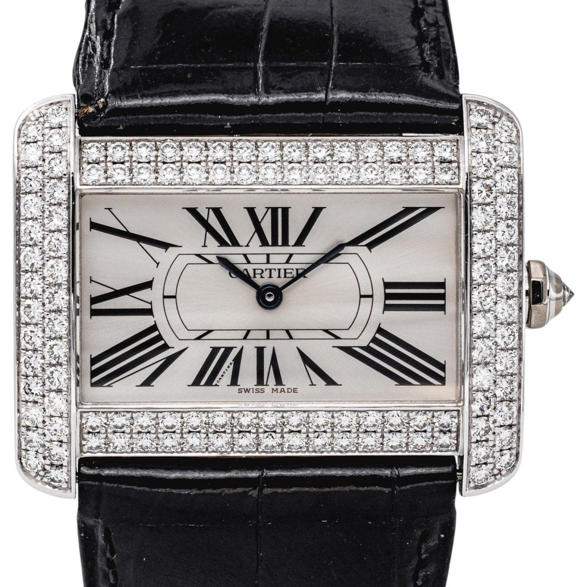 Cartier Montre Tank Divan Or blanc Diamant - Castafiore