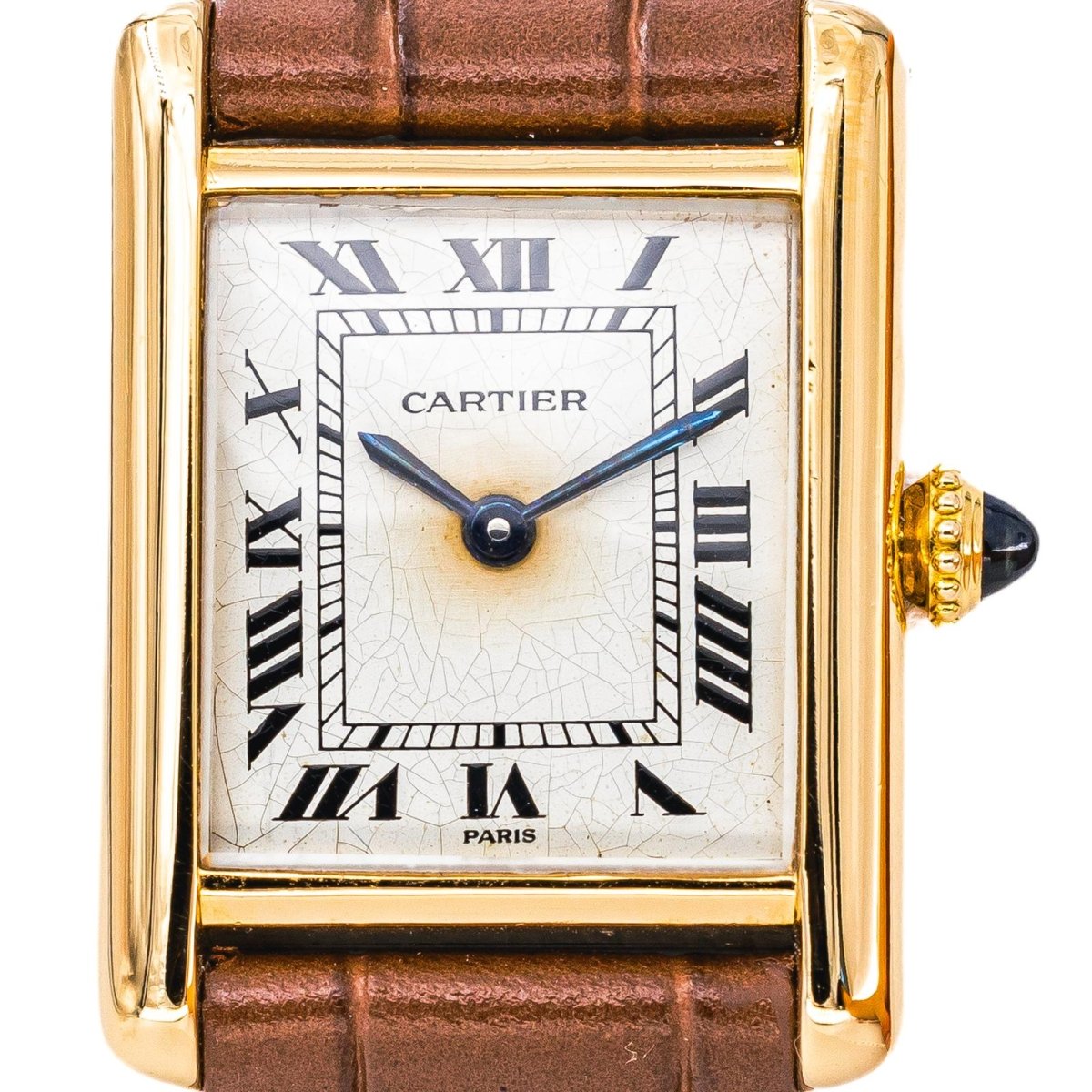 Cartier Montre Tank Louis Or jaune Saphir - Castafiore