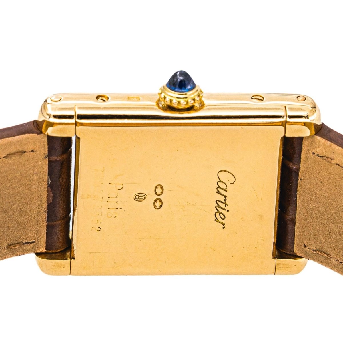 Cartier Montre Tank Louis Or jaune Saphir - Castafiore