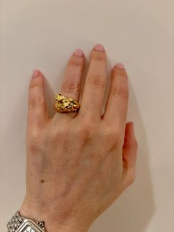 Cartier Panthère Double Head Emerald Yellow Gold Ring - Castafiore