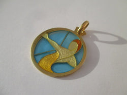 CARTIER - Pendentif Sagittaire Email plique à jour Or - Castafiore