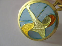 CARTIER - Pendentif Sagittaire Email plique à jour Or - Castafiore