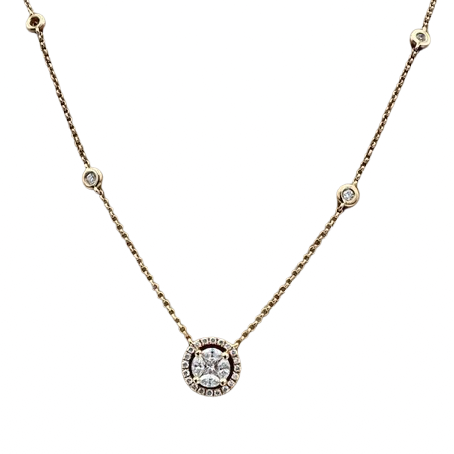 Collier Pendentif en or jaune et diamants