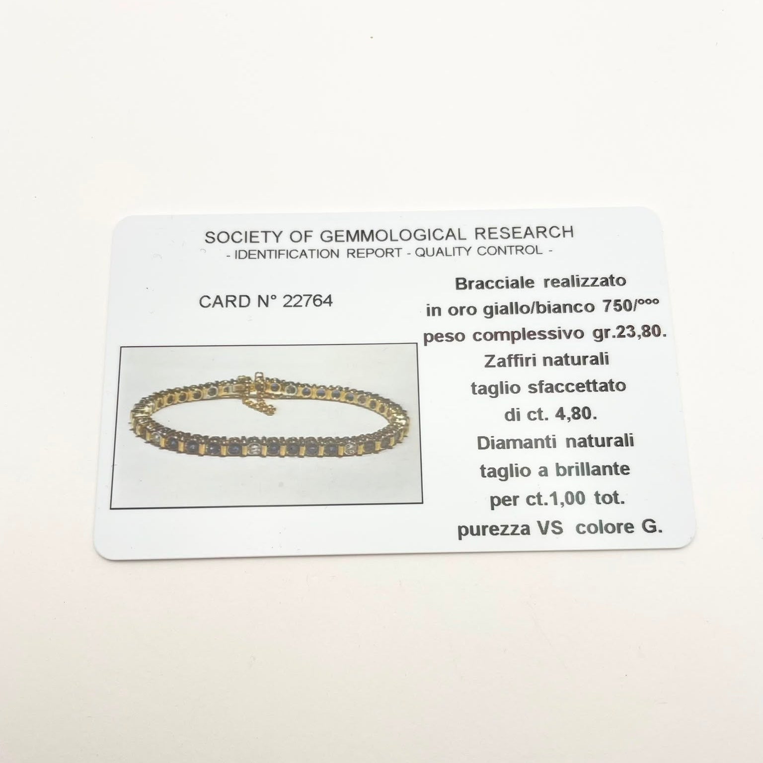 Bracelet Ligne en or blanc, or jaune, saphirs et diamants