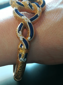 Bracelet ancien Or Email Perles Diamants