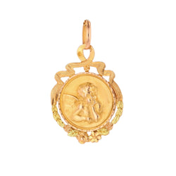 Médaille en or rose et or vert