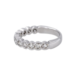 Bague Demi-alliance Or blanc Diamant