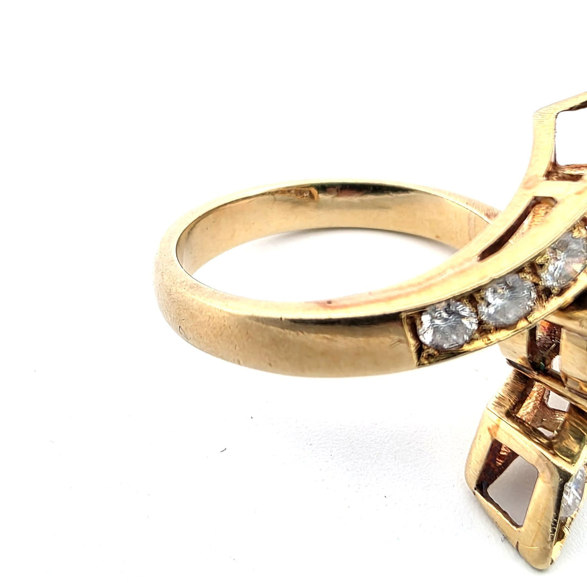 Bague Toi & Moi en or jaune, émeraude et diamants