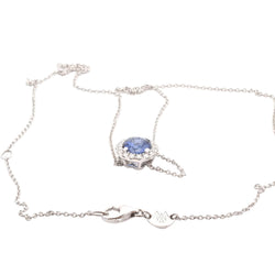 Collier Pendentif en or blanc, saphir et diamants