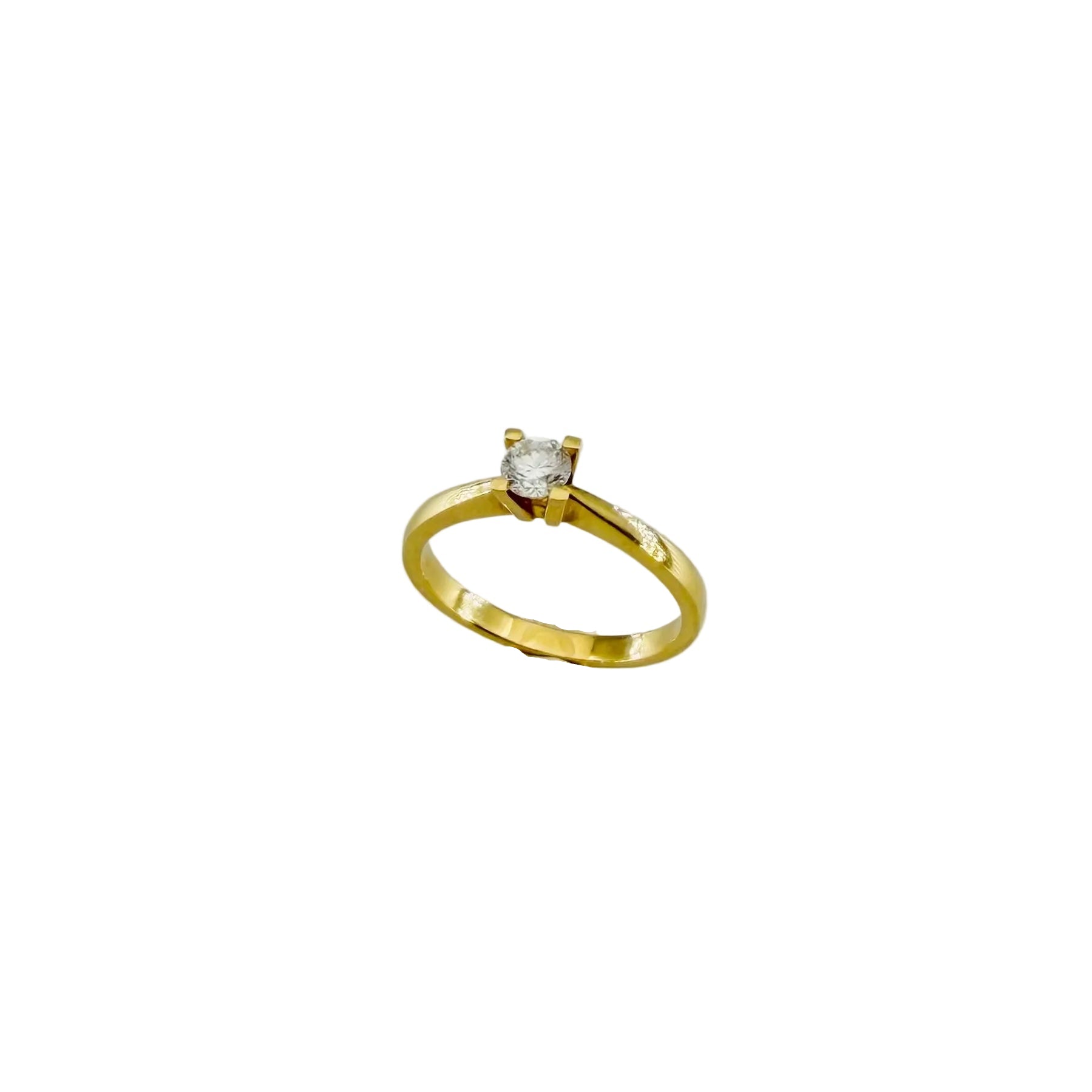 Bague Solitaire en or jaune et diamant