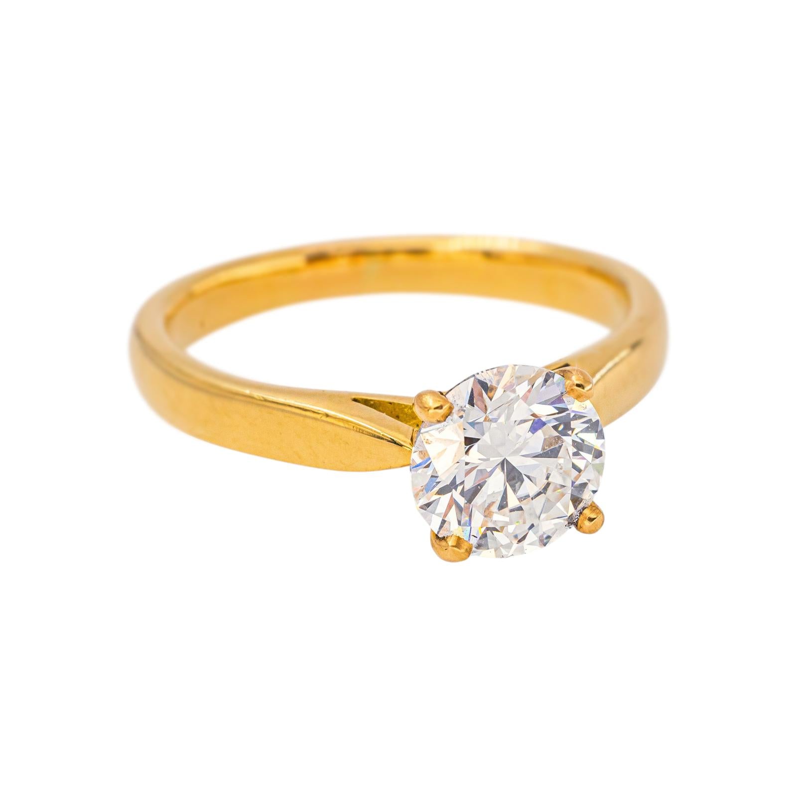 Bague Solitaire en or jaune et diamant