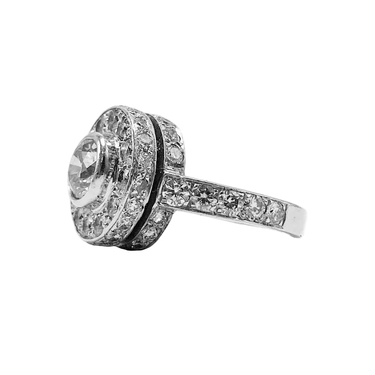 Bague Entourage en or blanc et diamants