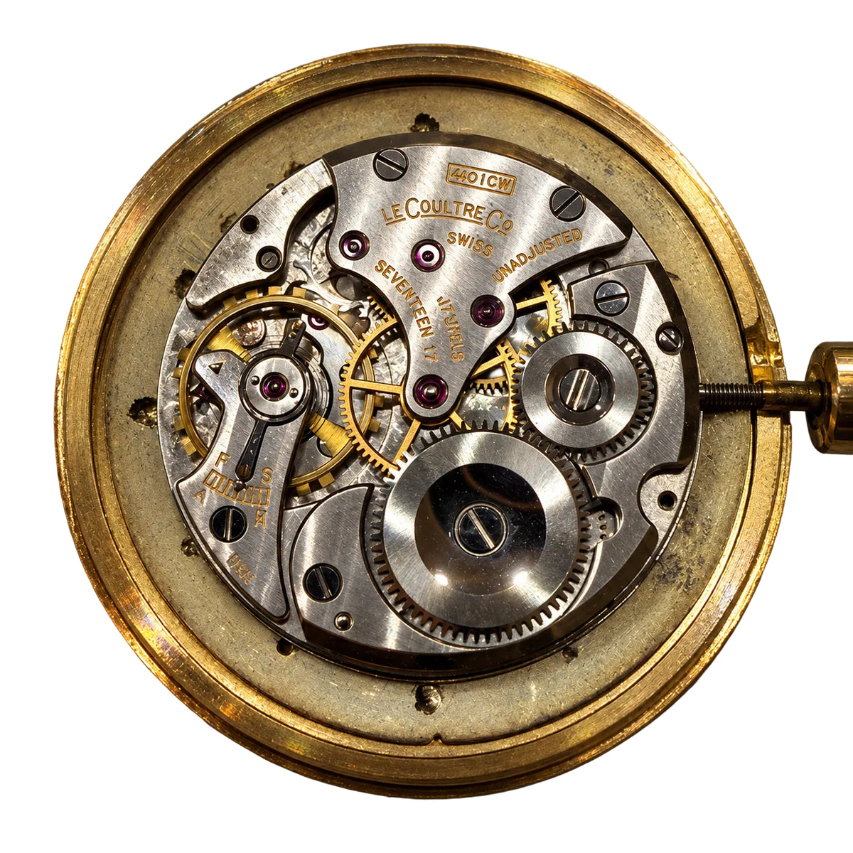 Montre LECOULTRE en or jaune et cuir