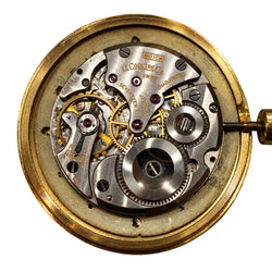 Montre LECOULTRE en or jaune et cuir