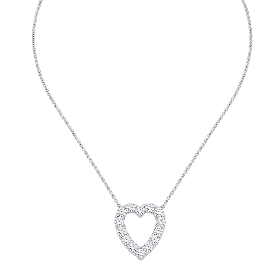 Collier Pendentif en or blanc, platine et diamants