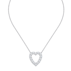 Collier Pendentif en or blanc, platine et diamants