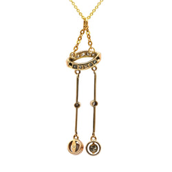 Pendentif en or jaune, perle et diamants