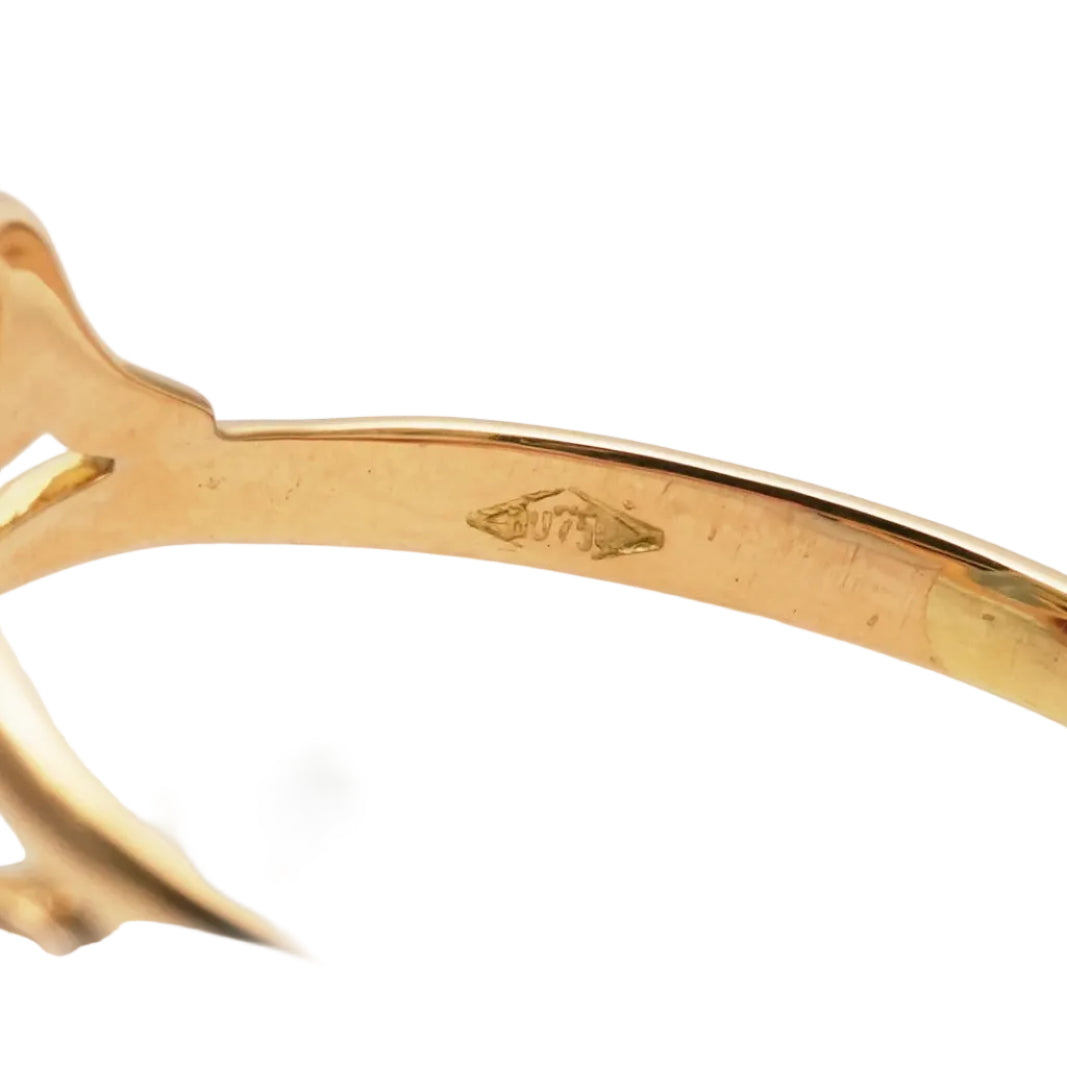 Bague Trilogie en or jaune, émeraude, saphir et rubis