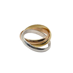 Bague Alliance CARTIER "Trinity" en or blanc, or jaune et or rose