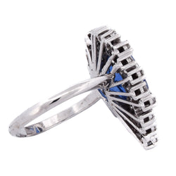 Bague Entourage en or blanc, saphir et diamants