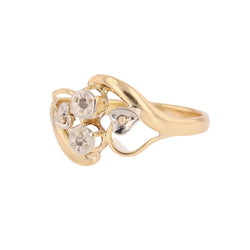 Bague Toi & Moi en or blanc, or jaune et diamants