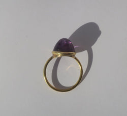 Bague Cocktail en or jaune et améthyste