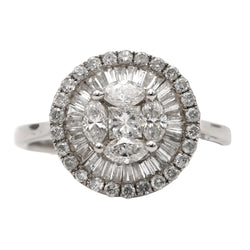 Bague Entourage en or blanc et diamants